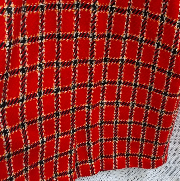 Evan Piccone red boucle vintage kick pleat skirt 8-12 - Picture 6 of 16